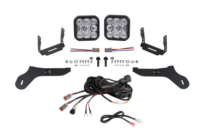 Ford Raptor LED Pod Light Kit - Front - Diode Dynamics - SS5 Pro White Combo - White - `17-`20 Ford Raptor LED Pod Light Kit - Front - Diode Dynamics - SS5 Pro White Combo - White - `17-`20